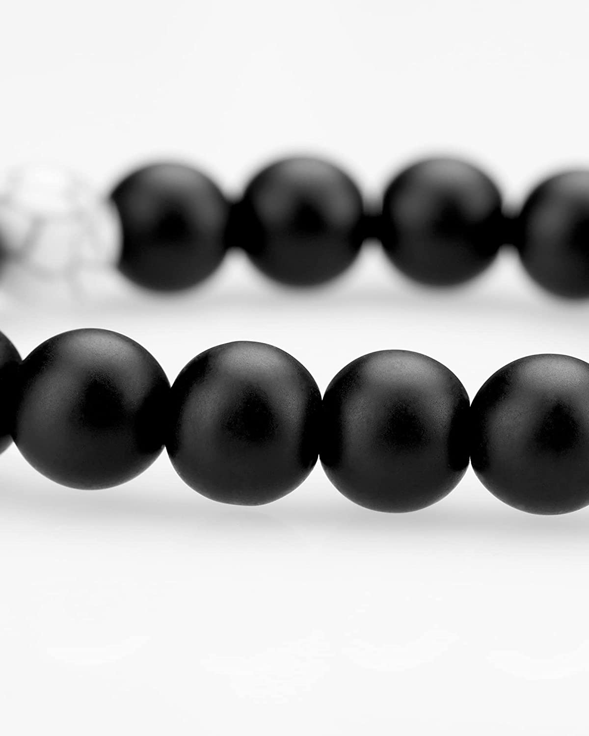 BBTO Howlite Bracelet Black Matte Agate Bracelet Couples Bracelet Distance Bracelet Energy Beads Bracelet for Valentine's Day Present - Image 6